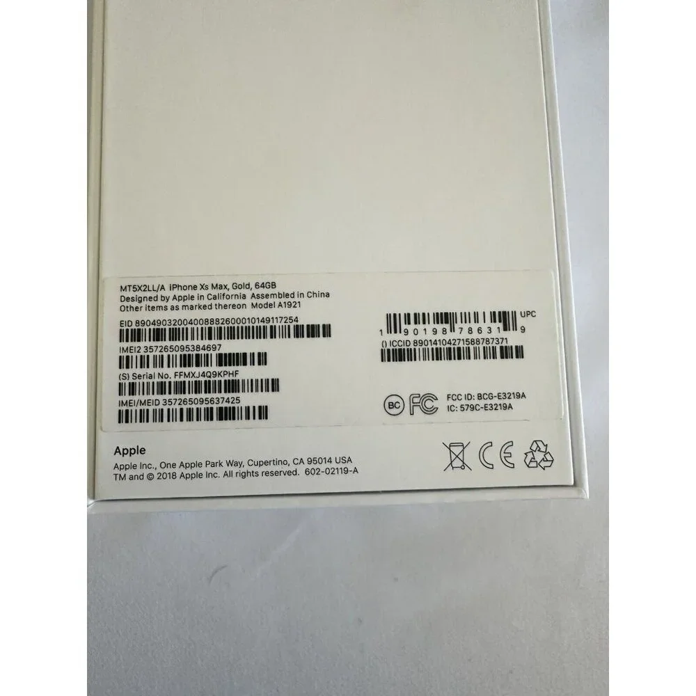 BOX ONLY 64GB iPhone Xs Max Gold Apple 🍎 Used